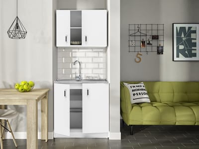 KitchenettesDirect -Kleine Keuken Wit - 80cm