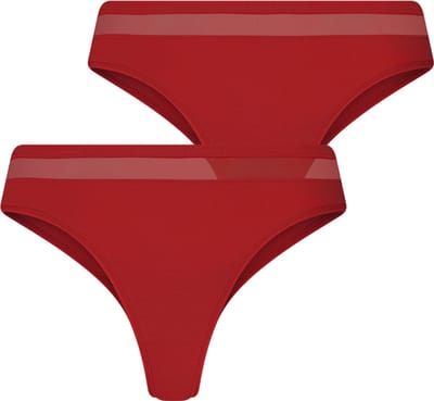 RJ Bodywear RJ dames Allure Las Vegas dames Brazilian string (2-pack) - donkerrood