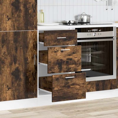 vidaXL - Onderkast - Lyon - 40x46x81,5 - cm - bewerkt - hout - gerookt - eikenkleurig