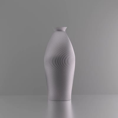 3d-gezellig Italiё - Vaas - Zilver - Maat 25 cm - Kunststof - Modern - Bloemenvaas -100% gerecycled PLA (bioplastic)