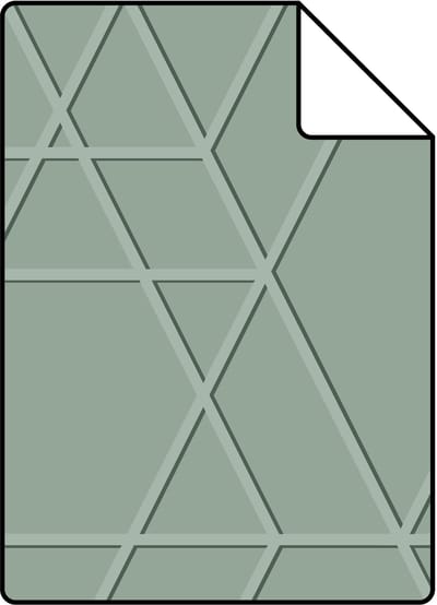 Proefstaal ESTAhome behang grafisch 3D motief vergrijsd mintgroen - 26.5 x 21 cm - 139602-S