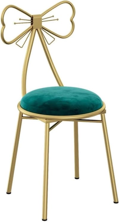 Vlinderstoel - Kaptafelkruk - Make-up Zitten - Smeedijzeren Frame - 35 x 80cm - Groen