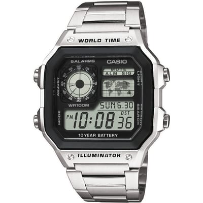 Casio AE-1200WHD-1AVEF Horloge Kwarts (b x h x d) 42.1 x 45 x 12.5 mm Materiaal (behuizing): Hars Materiaal (armband): RVS