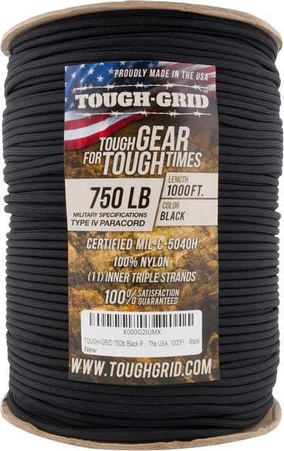 TOUGH-GRID 750 Paracord Type IV 305 meter Zwart
