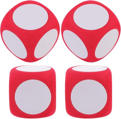 Schuimrubberen Dobbelstenen - Jumbo Kubussen - Educatief Spel - Beschrijfbaar & Uitwisbaar - 6 cm - Rood
