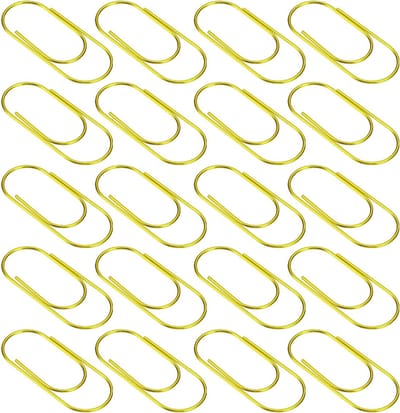 Dailygoods - 30 Stuks Paperclips - Brede Gecoate Grote Clips met Doos