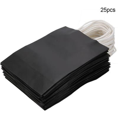 25 stuks cadeauzakjes van kraftpapier voor bruiloften, snoepzakjes met handvat, zwart