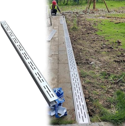 Afvoergootset - Sleufafvoer - Waterafvoer Terras - Roestvrij Staal - 100 cm - Zilver