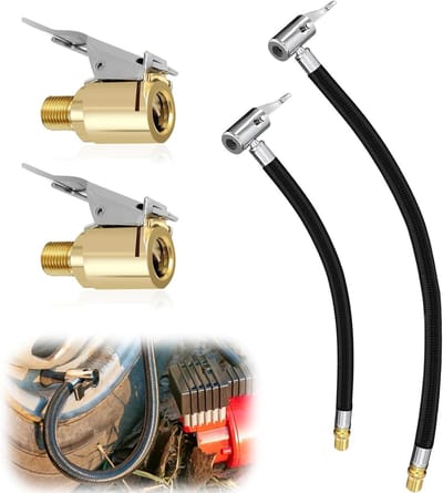 SnelShoppen - 2 Pcs Tyre Filling Hose, 23.5cm/40cm Ventiel Verlengset, Rubber Slang, Auto Ventiel Adapter, Luchtonderbreking Hoses voor Auto Motorfiet