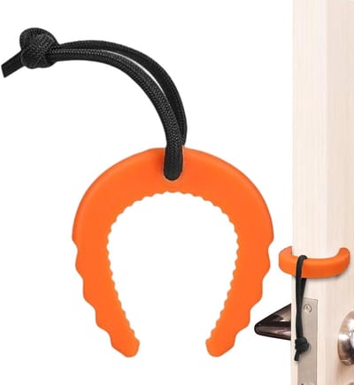 Deurstopper - Deurbeveiliger Deurklem - Veilig Deuren Openen - Anti-klem Ontwerp - 6 x 6 cm - Oranje