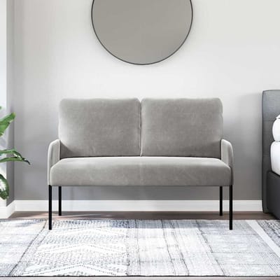 vidaXL - Banken - met - kussen - 110cm - Lichtgrijs - Multiplex