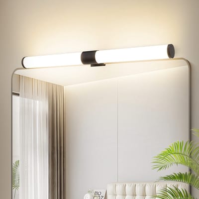 NETTLIFE LED Spiegellamp - 40CM - LED Spiegelverlichting - zwart - 6W badkamerlamp - IP44 wandlamp - 4000K neutraal wit - moderne Lamp Spiegel - voor badkamermeubel | kelder | keuken