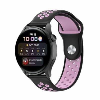 By Qubix - Sport Edition Siliconen band - Zwart + roze - Geschikt voor Xiaomi Redmi Watch 5 Active / Redmi Watch 5 Lite