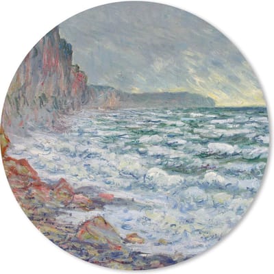Muismat rond 20x20 cm - Mousepad Fecamp bij de zee - Claude Monet - Ronde muismatten