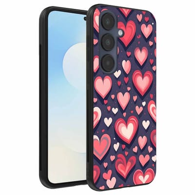 Geschikt voor Samsung Galaxy S25 FE Telefoonhoesje met Hartjes Opdruk - TPU Backcover Case With Heart Design - Smartphonica geschikt voor Samsung Galaxy S25 FE