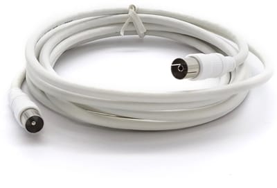 Axing Serie - Antennekabel - 2,5m - Witte Geïsoleerde Kabel - 75 Ohm
