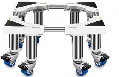 Apparatenonderstel met wielen - Verrijdbare trolley - Apparaten verplaatsen - Verstelbare breedte - 45-65 cm - Zilver
