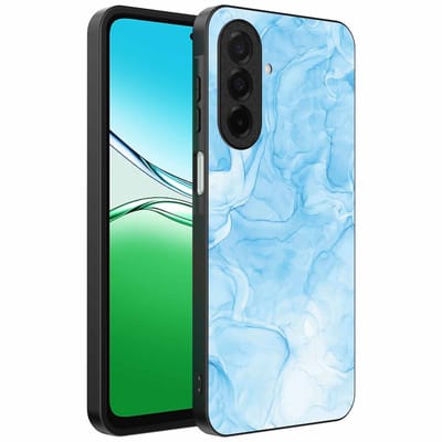 Geschikt voor Oppo A5 Telefoonhoesje met marmer opdruk - TPU backcover case marble design - Lichtblauw - Smartphonica geschikt voor Oppo A5