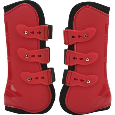 Lot de 2 guêtres de protection réglables pour tendons avant de cheval, pour l'entraînement et les courses, rouge M black