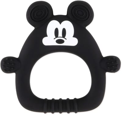 Bumkins - Silicone Flat Teether | Siliconen Baby Bijtring - 100% Food-Safe, Premium LFGB Grade Silicone - Disney Mickey Mouse