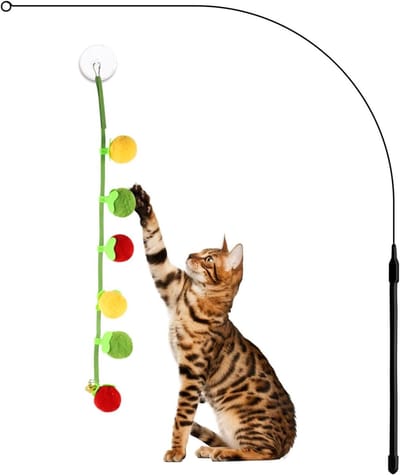 Natuurgetrouwe kattenmunt speeltjes met belletjes en extra lange pluche band van 40 cm, interactief kattenspeelgoed voor huiskatten en kittens om mee te spelen