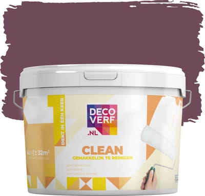 Decoverf clean muurverf aubergine, 4L