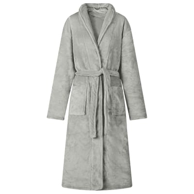 vidaXL Badjas zonder Kap Grijs s Flanel