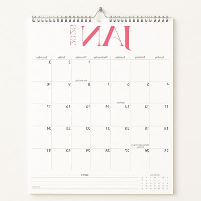 Wandkalender 2025-2026 - Maandplanner Jaarkalender - Afspraken Plannen - Dubbel Draad Spiralen - 38 x 30 cm - Wit