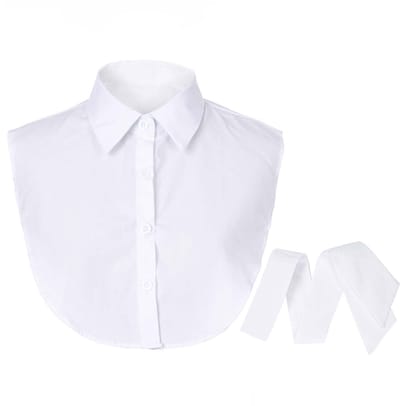 Michelle Bijoux - Kraagje Basic - Wit - Met Losse Strik - One Size