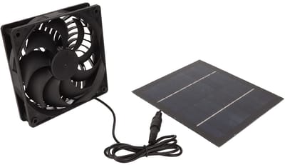 Allecto - 5W Zonnepaneel Ventilator - Compacte Ventilatie - Milieuvriendelijk - Ideaal voor Dierenhuizen - Eenvoudige installatie - Geschikt voor B...