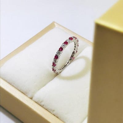 925 Sterling Zilver Saffier Robijn Smaragd Gemaakt Moissanite Edelsteen Bruiloft Verloving Romantische Ringen Fijne Sieraden 9 rood