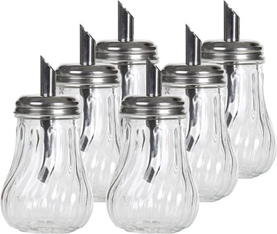 Alessandro Suikerpot - 6x - glas/rvs metaal - transparant/zilver - 7 x 14 cm - luxe uitvoering
