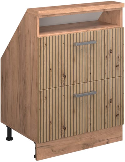 Vicco Rion Kast voor schuine wand – met 2 laden Artisanaal eiken/Goudkraft eiken