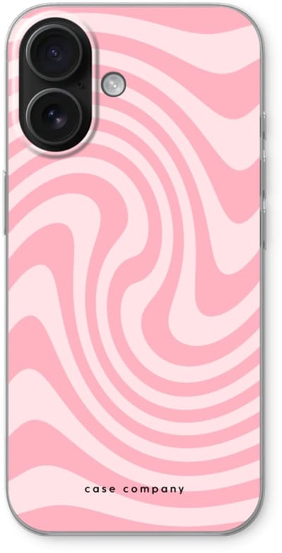 Case Company® - Hoesje geschikt voor iPhone 16 hoesje - Swirl Roos - Soft Cover Telefoonhoesje - Bescherming aan alle Kanten en Schermrand