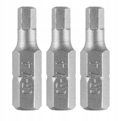 GRAPHITE zeskantbitset H4 x 25 mm - 3 stuks
