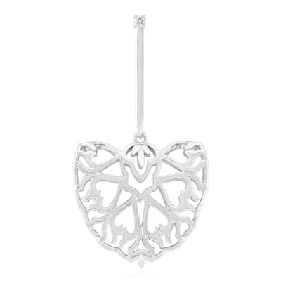 Cavill - Zilveren Hanger 925 Sterling Zilver - 0,049 ct Ronde Zirkoon - Geplateerd - Elegante Monosono Collectie - Dagelijkse Draagbare Sieraden
