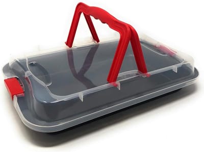 Bakpan met Deksel - Rechthoekige Taartvorm - Ovenschalen - Transportdeksel - Koolstofstaal - 36 x 23 cm