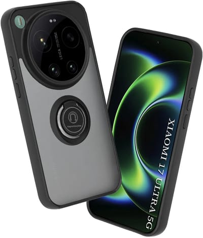 Hoesje geschikt voor Xiaomi 17 Ultra - Techsuit Glinth Back Cover met ring en magneet - Zwart