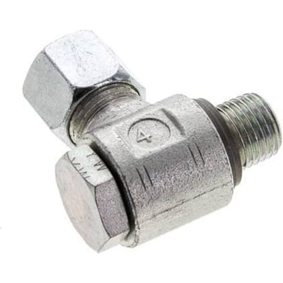 10L & M14x1.5 Verzinkt Stalen Swivel Joint Snijringkoppeling Buitendraad 315bar NBR O-ring Draaibaar ISO 8434-1