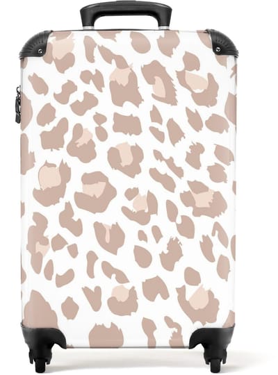 NoBoringSuitcases.com - Panter print Koffer dames - Past binnen 55x40x20 cm en 55x35x25 cm - Trolley handbagage vrouwen - Cadeau origineel - Valiezen met wieltjes volwassenen - Reiskoffer op wielen - Rolkoffer lichtgewicht - Reistrolley carryon