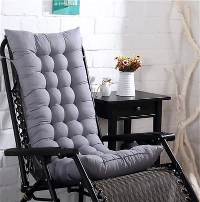Lounger Kussen - Zitkussen Tuinstoel - Buiten Ontspannen - Huidvriendelijk Materiaal - 55x153 cm - Grijs