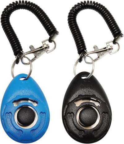 Huisdier Trainingsclickers - Clickers met polsband - Gedragstraining Huisdier - Duidelijk Herkenbaar Geluid - 2 Stuks - Zwart Blauw