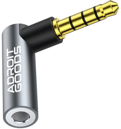 AdroitGoods 3.5mm Jack Female naar Female 90° Hoekadapter – Premium Audio Koppelstuk - Verlengstuk - Verleng & Bescherming - 24K/AUX TRRS