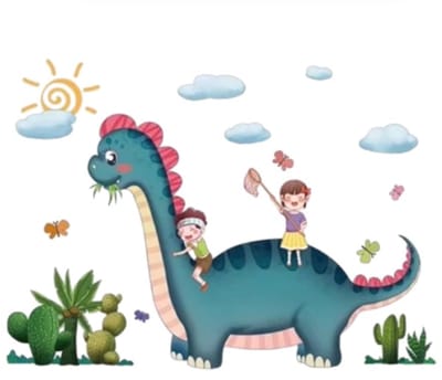 Creatieve Cartoon Dinosaurus Muursticker – Warm Zelfklevende Kinderkamer Decoratie, Leuke Home Decor Stickers voor Baby Slaapkamer, Speelse Poster voor Jongens en Meisjes