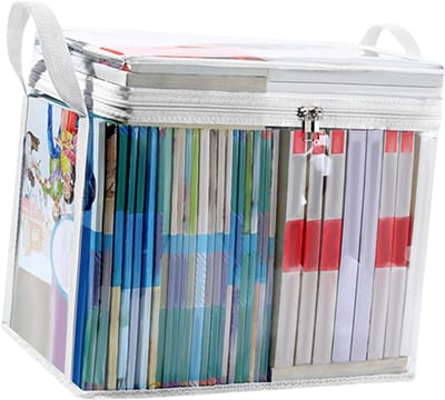 Transparante Opbergtas - Boek Organizer - Boeken Opbergen - Stoff- en Waterdicht - 38x24x32cm - Transparant