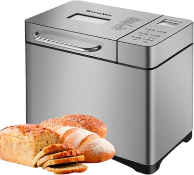 Rolu Broodbakmachine – Brood 1KG Capaciteit – 19 Programma’s – Zuurdesem – Glutenvrij – Timer - Warmhoudfunctie - RVS
