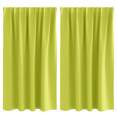vidaXL Zwart-out Gordijnen met Ringen 2 st Groen 140 x 140 cm