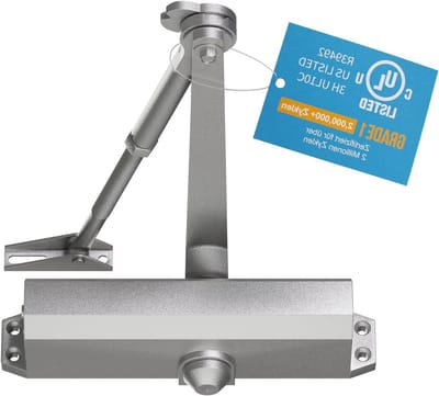 Automatische deursluiter - Hydraulische sluiting - Veilig sluiten deuren - Traploze krachtregeling - EN1-EN6 - Zilver