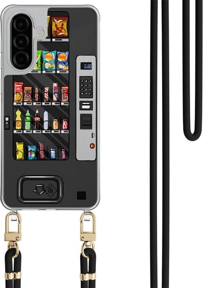 Casimoda® hoesje met zwart koord - Geschikt voor Samsung A26 - Snoepautomaat - Afneembaar koord - TPU/polycarbonaat - Multi
