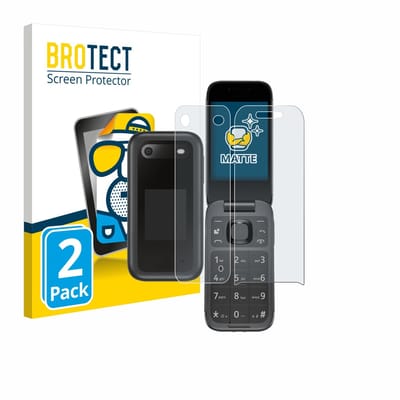 BROTECT - Screenprotector voor Nokia 2660 Flip (Voor+Achter) - Folie Beschermfolie matte 2 Stuks